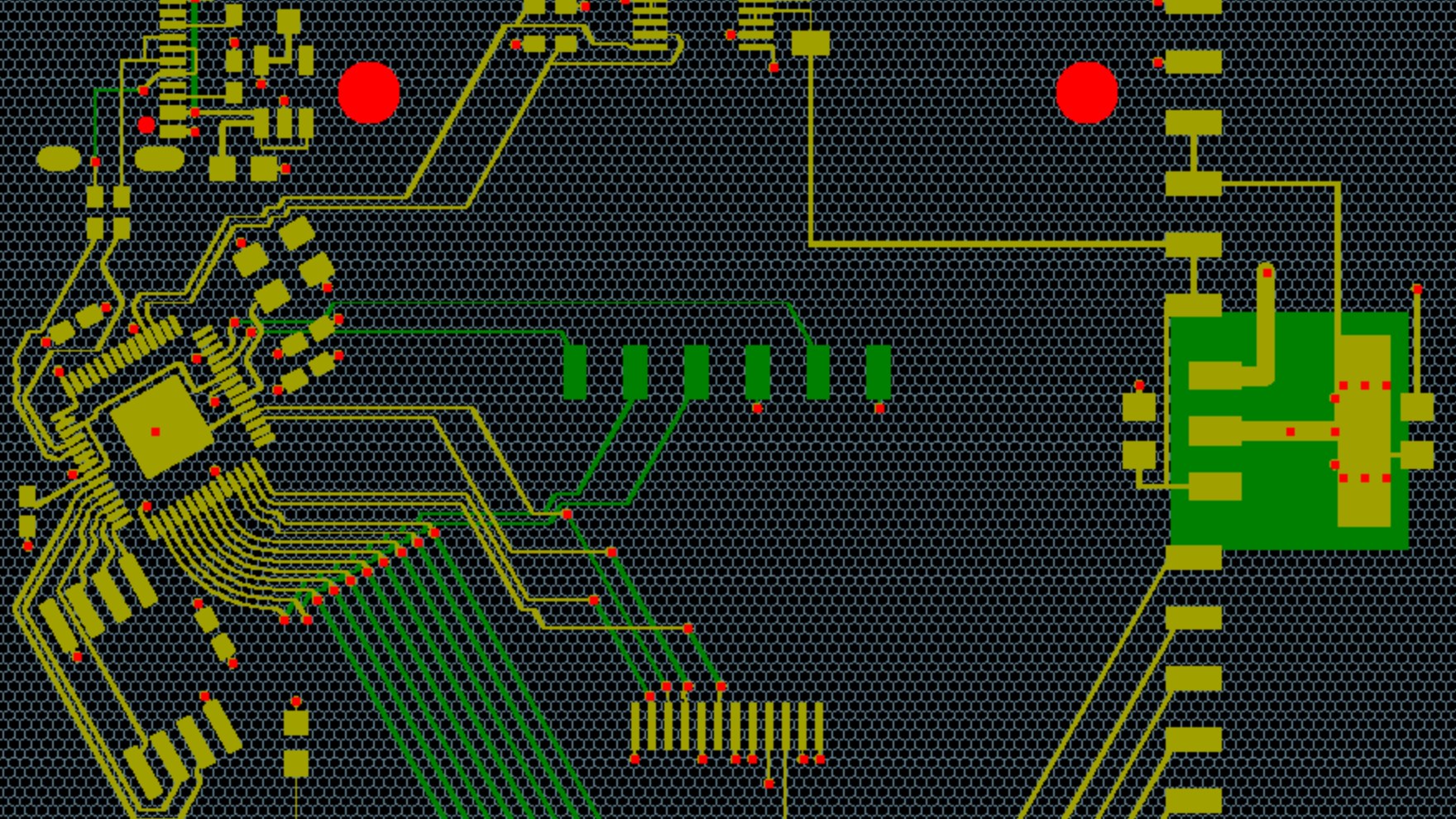 Маршруты на шестиугольной сетке в CuFlow. Изображение: Джеймс Боумен / Hackaday.